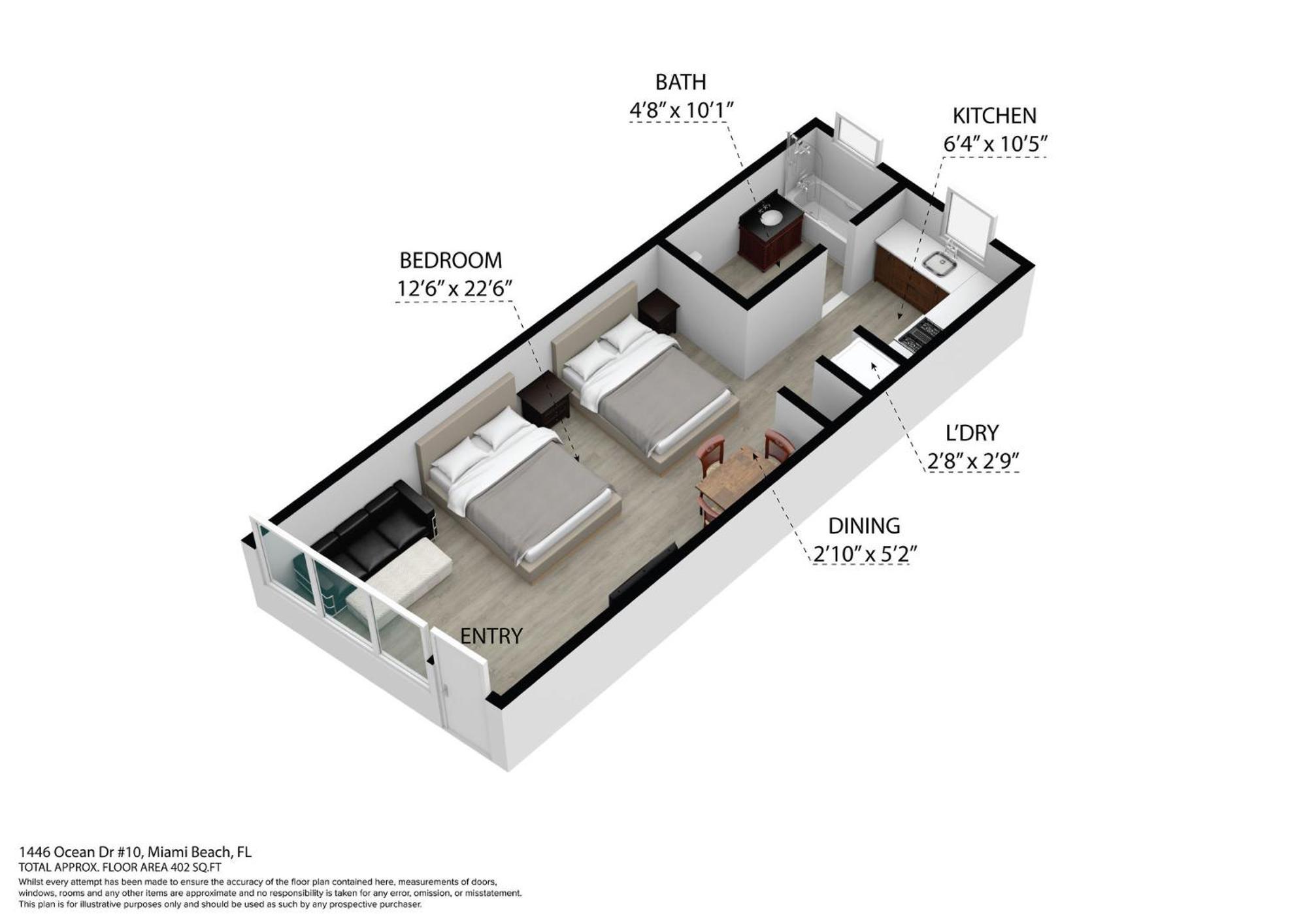 Deco Beachside Apt, W/2 Queen Beds, Washer/Dryer Miami Beach Luaran gambar